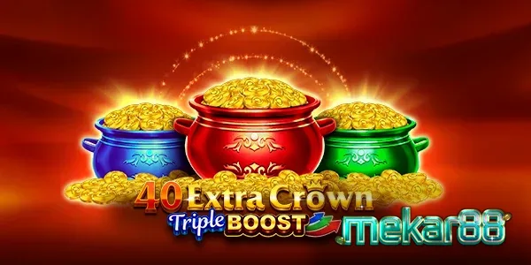 Tampilan visual slot 40 Extra Crown Triple Boost Golden Coins Link dengan simbol buah klasik.